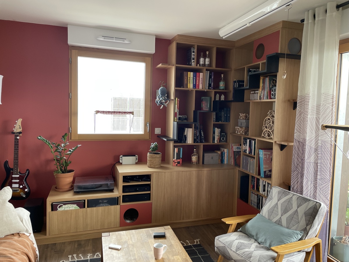 Projet Elena – Bibliothèque d’angle et espace ludique