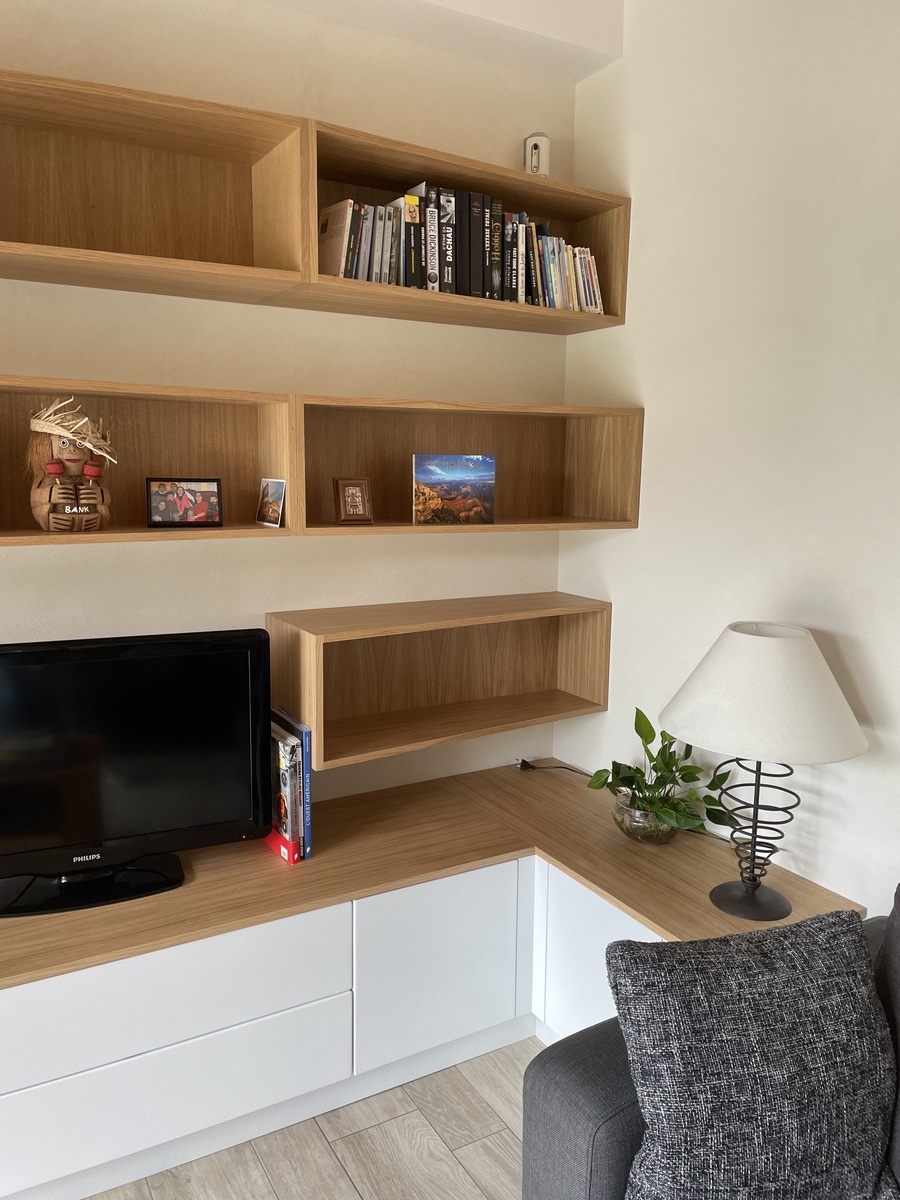 Projet Helena – Meuble TV, bibliothèque et entrée