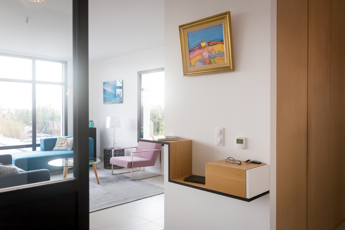 Projet Andie – Agencement Sur-Mesure d&rsquo;un Meuble TV à Saint-Grégoire