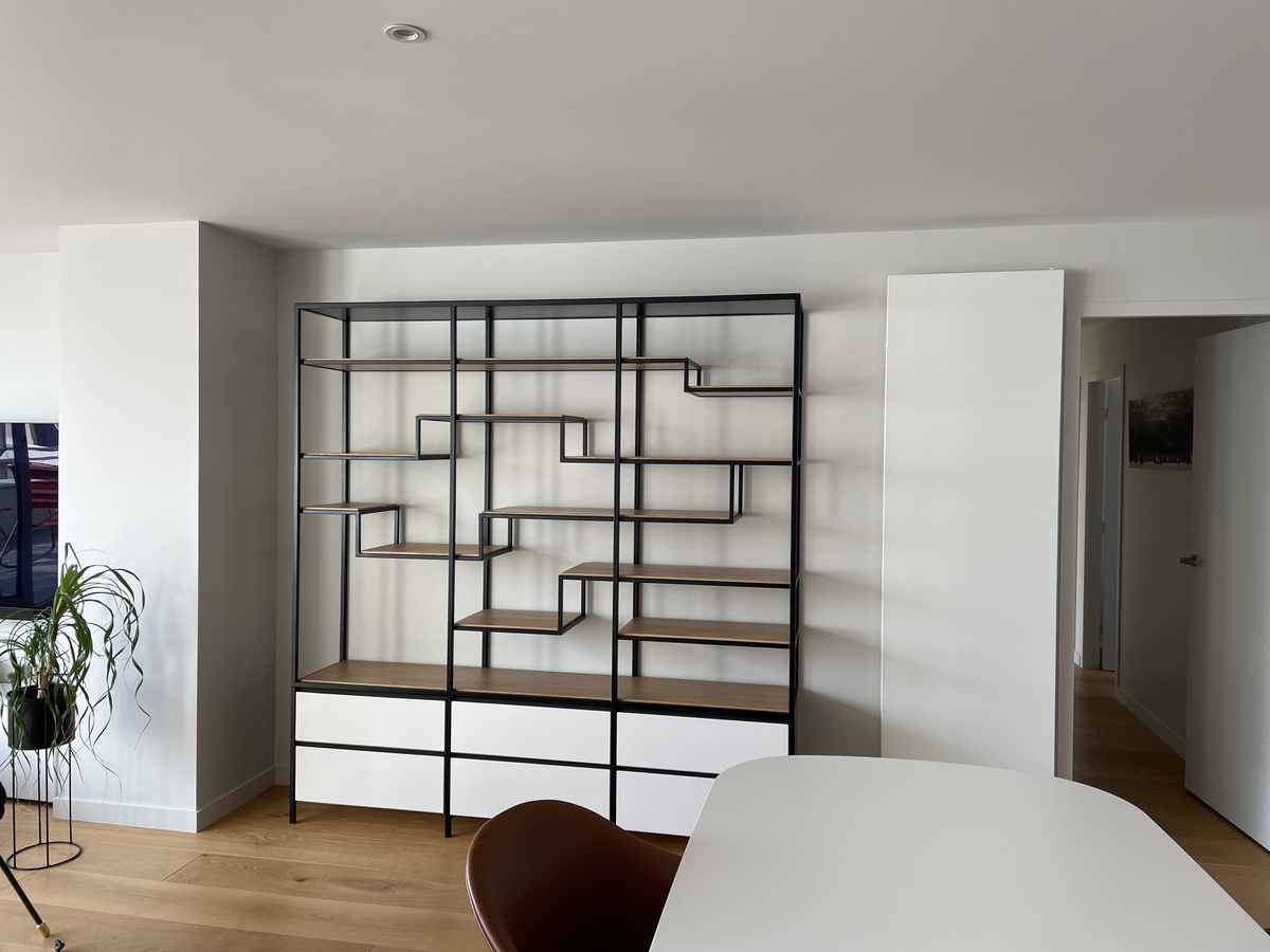 Projet Florence – Agencement Sur-Mesure d&rsquo;une bibliothèque près de Rennes