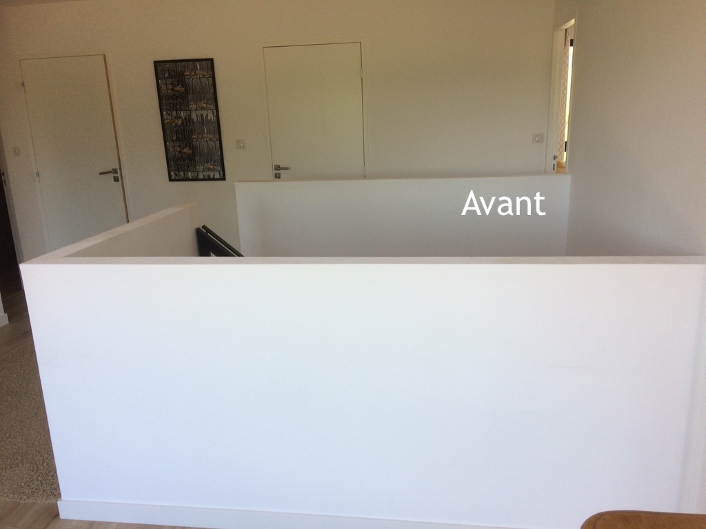 Projet Virginie II – Agencement Sur-Mesure Habillage & Rambarde à Saint-Grégoire