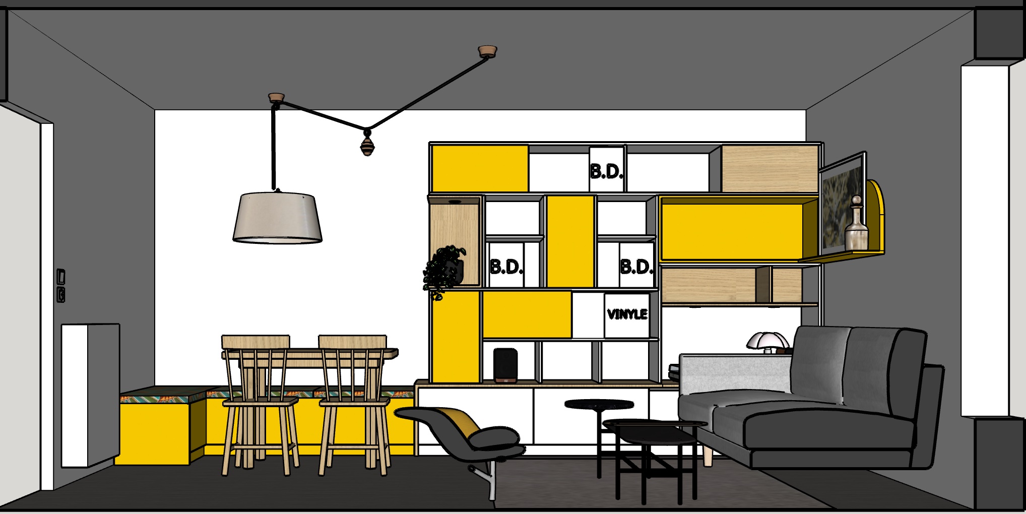 Projet Gabriela – Agencement sur mesure d’une bibliothèque – Rennes