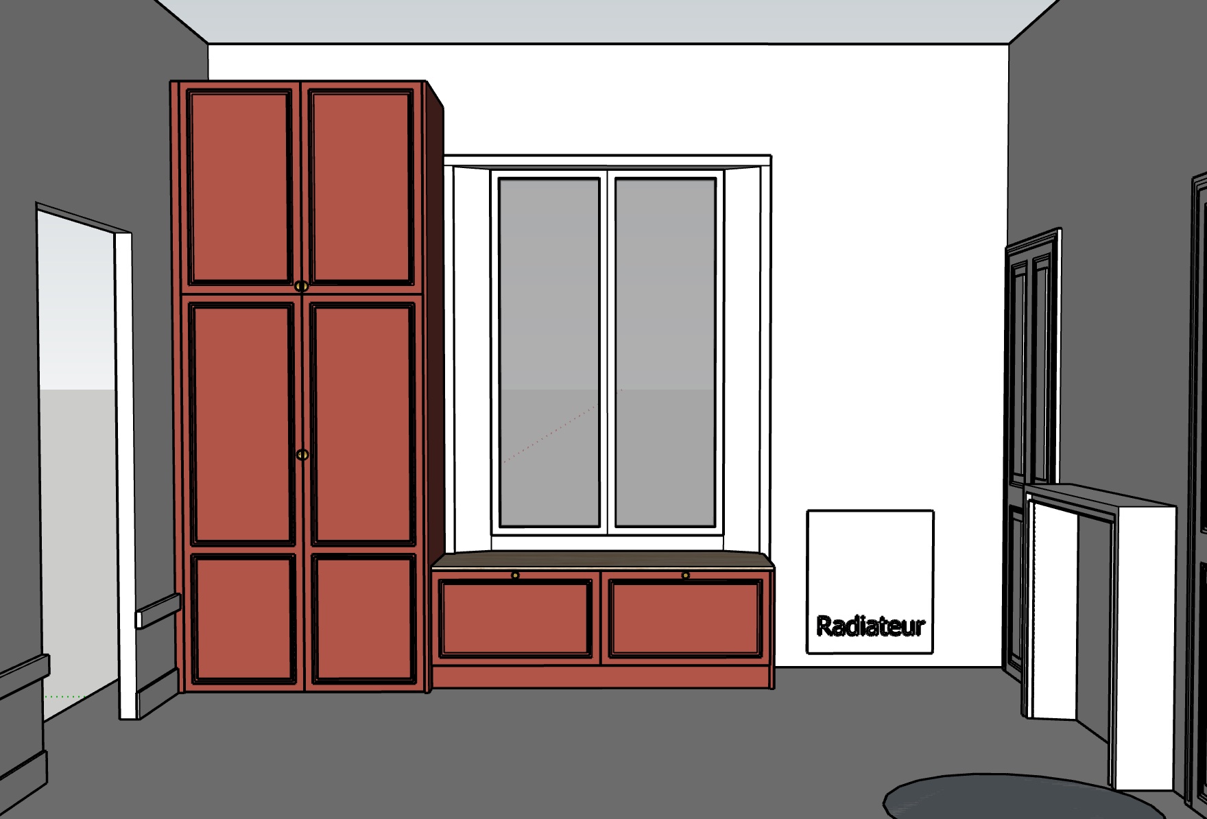 Projet Shannen I – Agencement sur mesure d’un dressing et d’un bureau sur Rennes