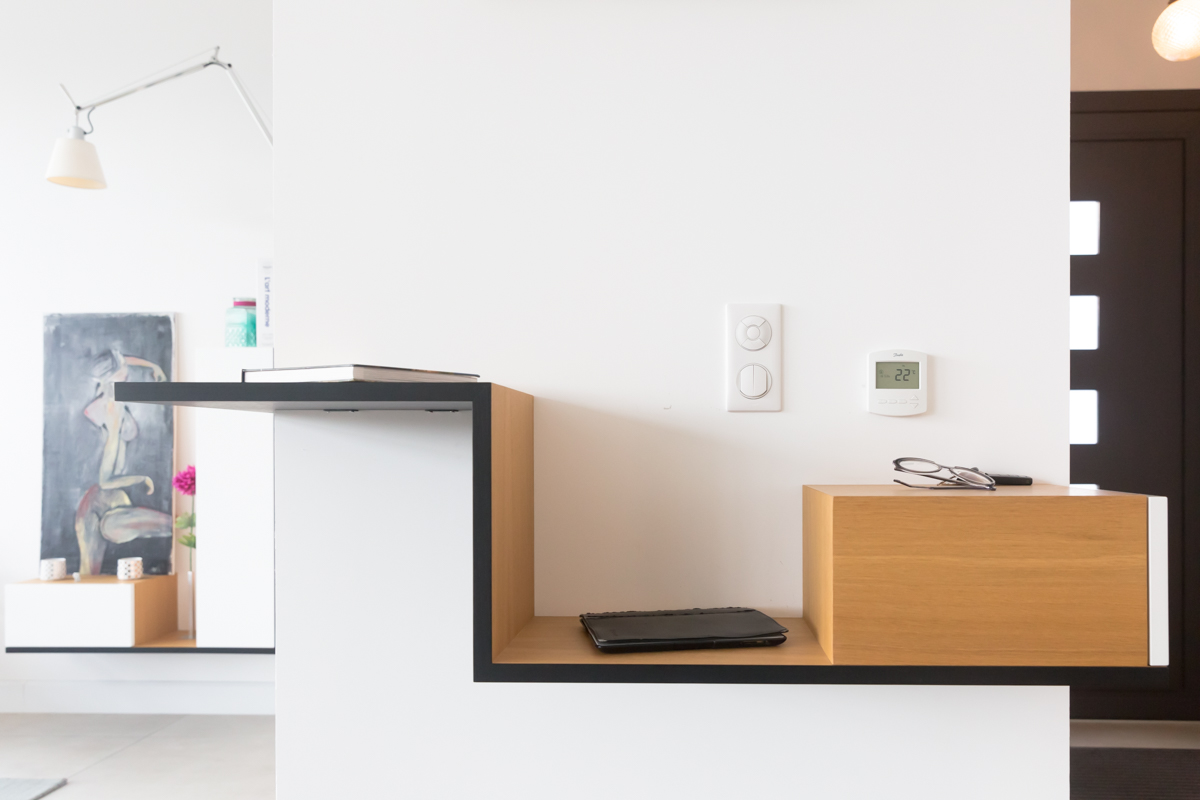 Projet Andie – Agencement Sur-Mesure d&rsquo;un Meuble TV à Saint-Grégoire