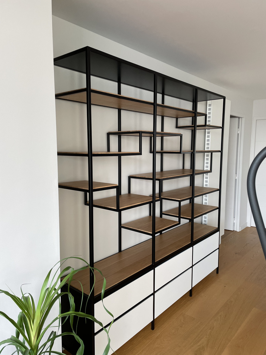 Projet Florence – Agencement Sur-Mesure d&rsquo;une bibliothèque près de Rennes