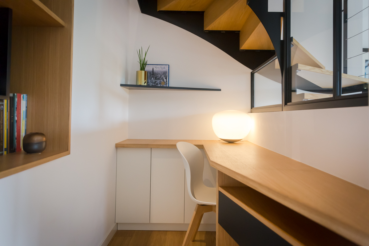 Projet Virginie I – Agencement Sur-Mesure Bureau & Niche à Saint-Grégoire