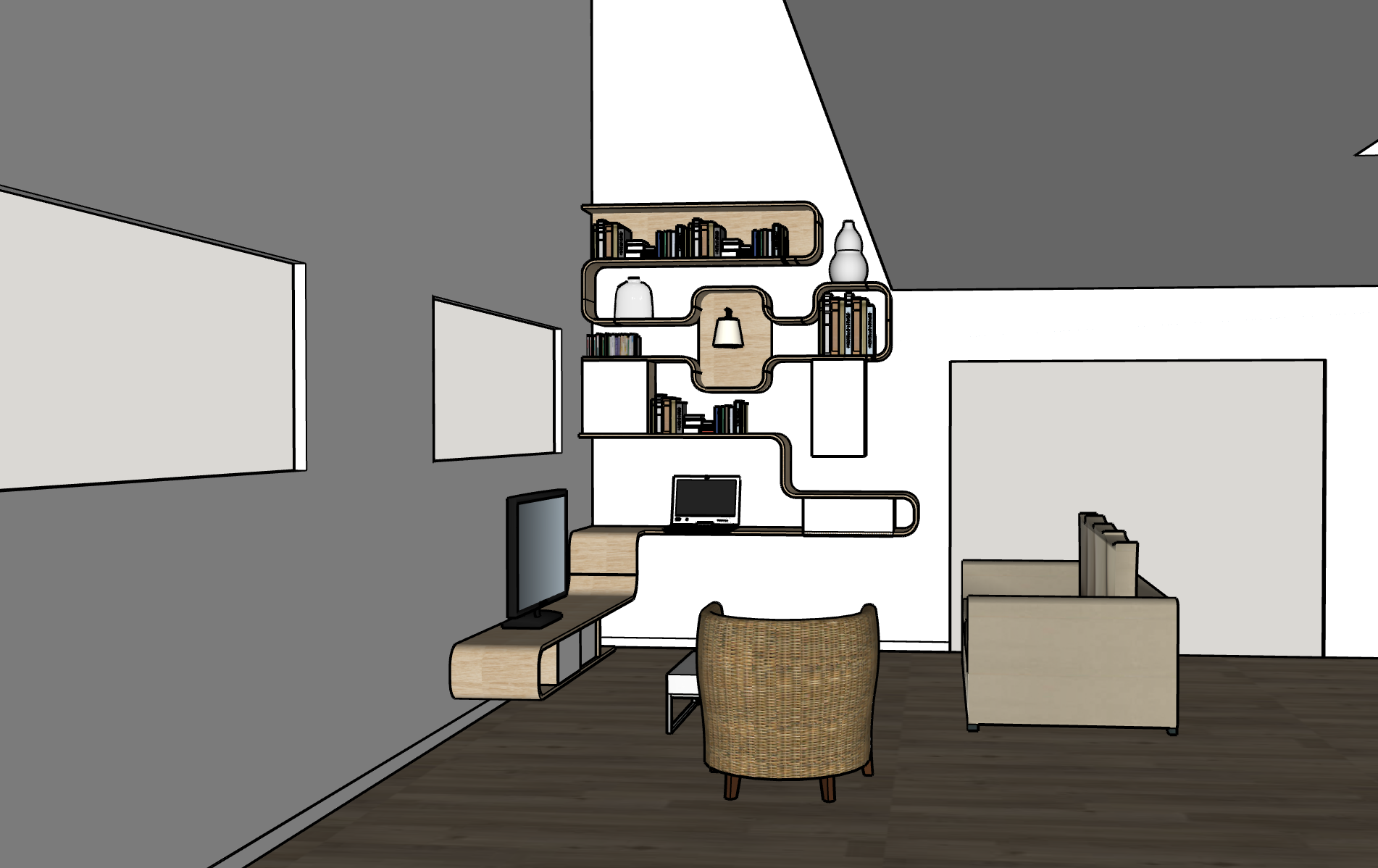 Projet Camille I – Agencement Sur-Mesure Bibliothèque  à Thorigné